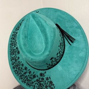 Elegant Teal Floral Hat